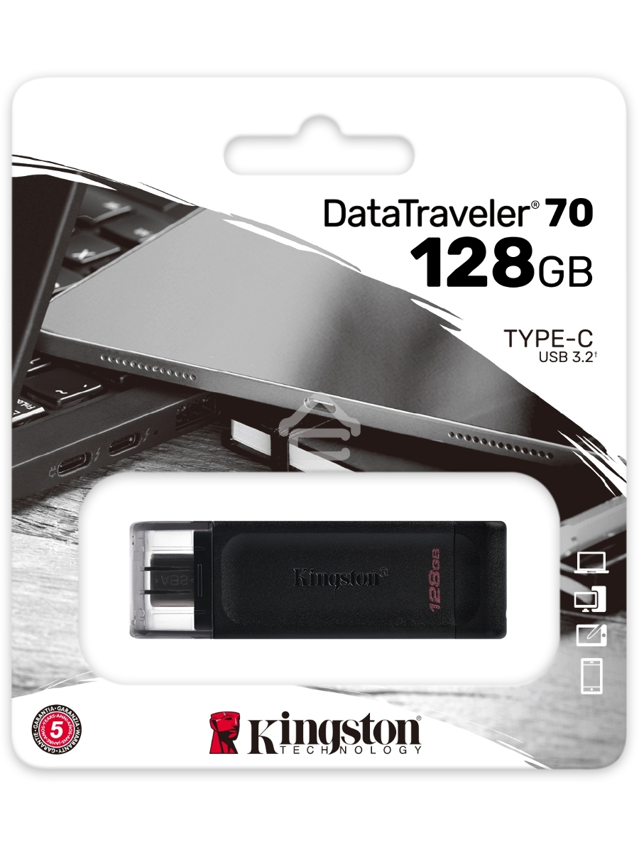 Флеш диск Kingston 128Gb DataTraveler DT70 <DT70/128GB>, USB-C 3.2 Gen 1