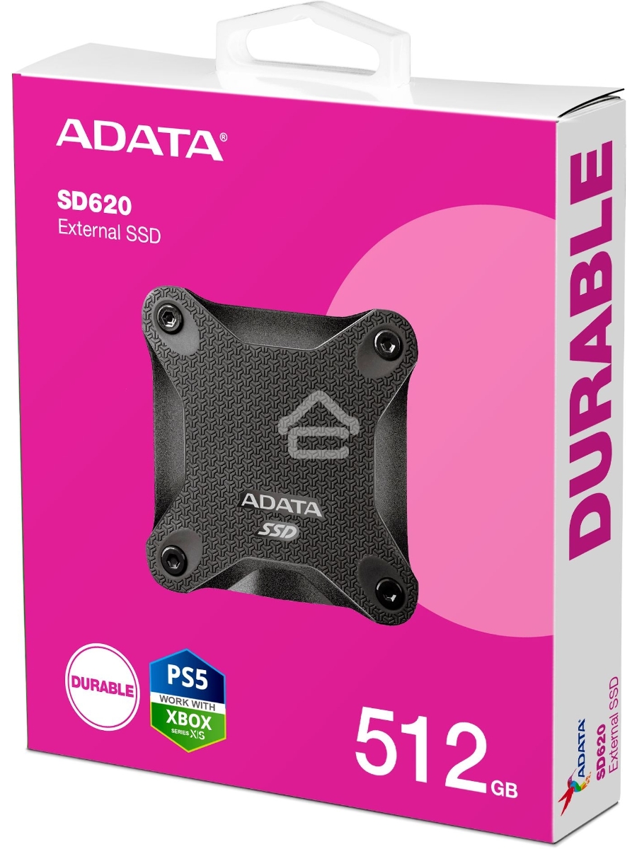 Внешний накопитель SSD 512GB A-DATA SD620, External, USB 3.2, [R/W -550/500 MB/s] черный