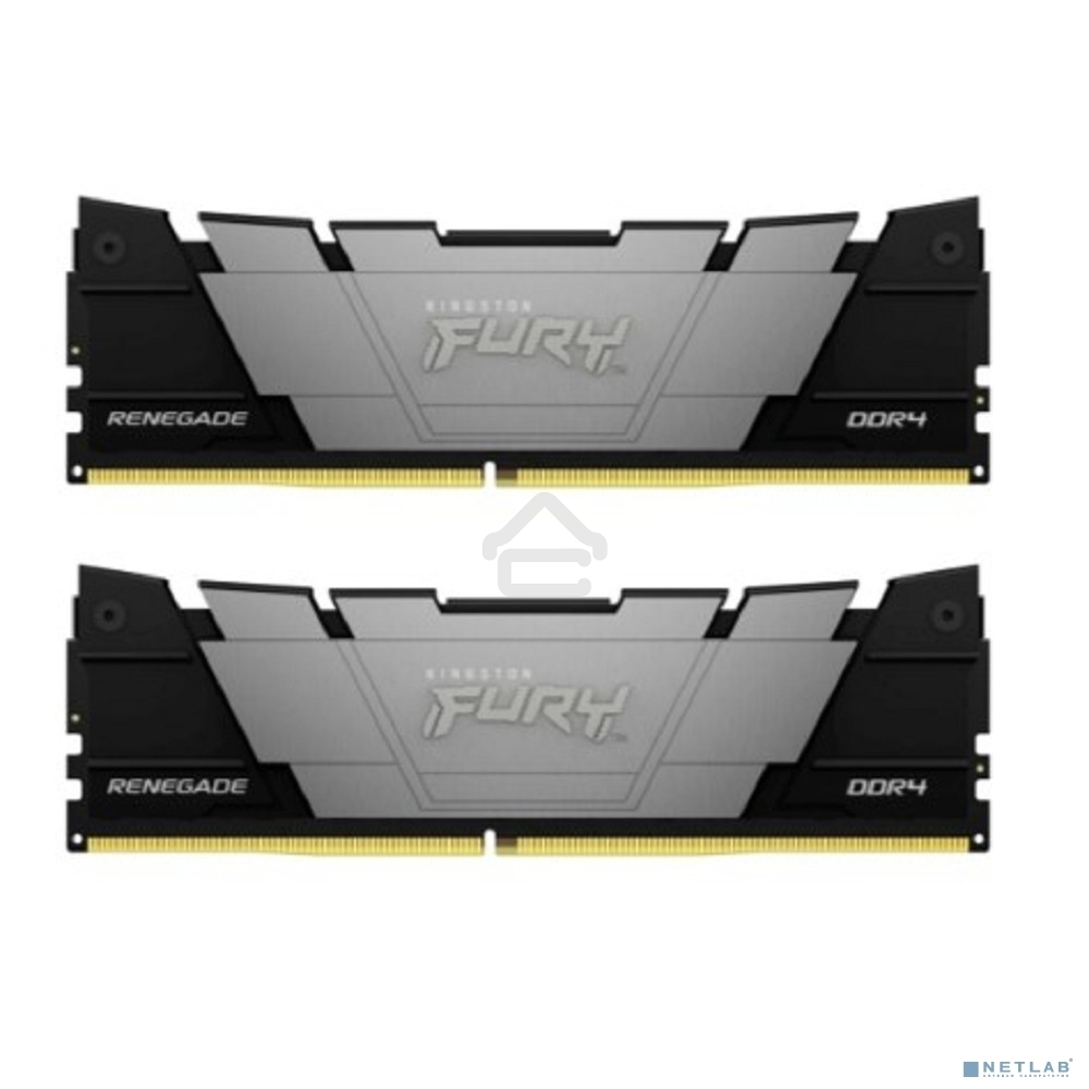 Оперативная память Kingston Fury Renegade, DDR4, 32GB (2x16GB), 3200MHz, CL16, DIMM, с радиаторами, серый/черный