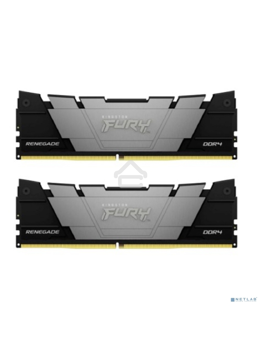Оперативная память Kingston Fury Renegade, DDR4, 32GB (2x16GB), 3200MHz, CL16, DIMM, с радиаторами, серый/черный