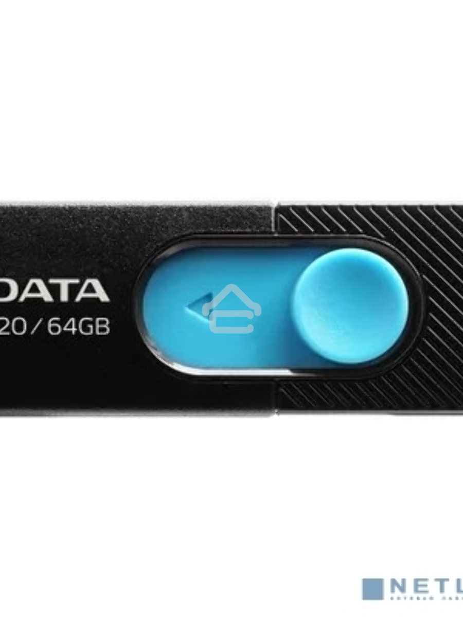 Флеш диск 64GB ADATA UV220, USB 2.0, черный/голубой