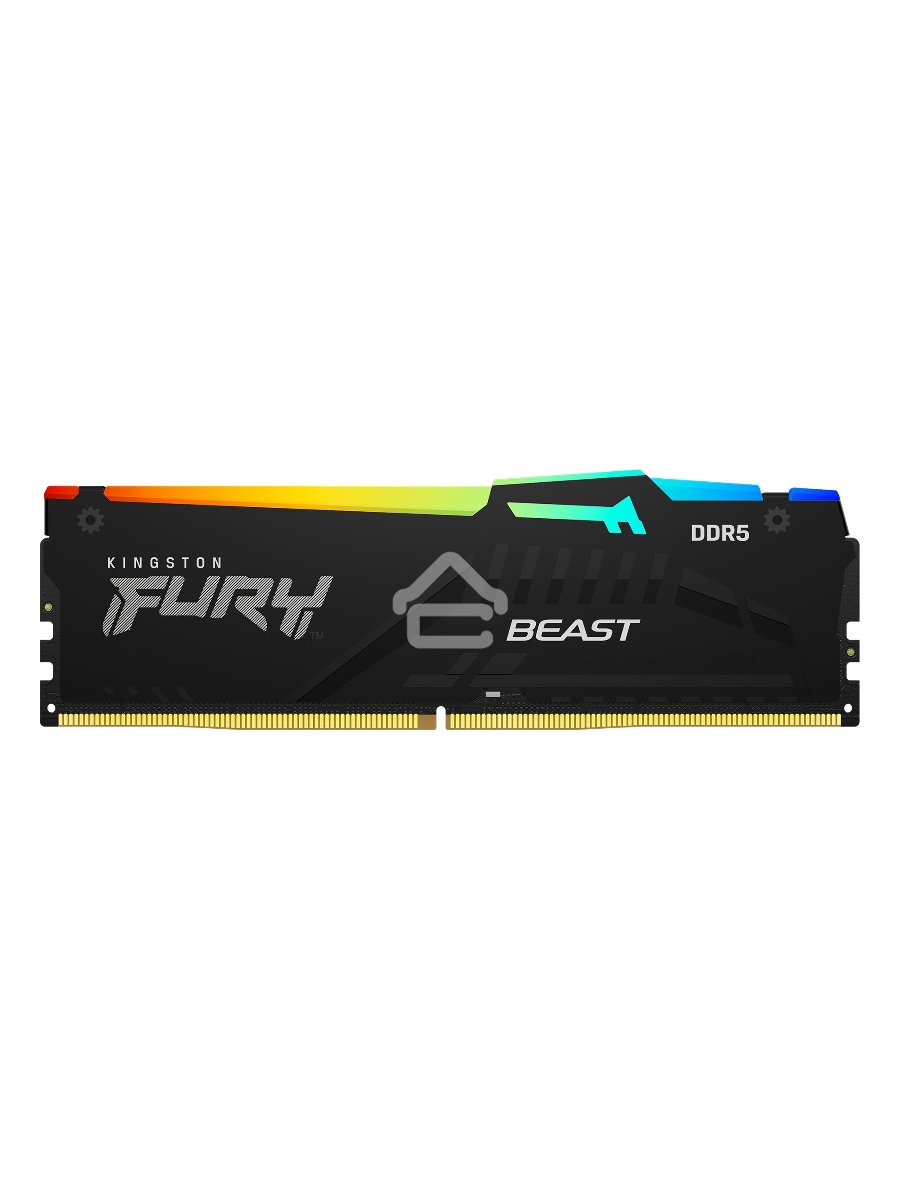 Оперативная память Kingston Fury Beast, DDR5, 16GB (2x8GB), 5600MHz, CL40, DIMM, с радиаторами, RGB, черный
