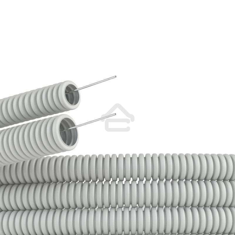 Труба гофрированная DKC 9191625 ПВХ гибкая легкая d16 мм с протяжкой сер. (уп.25 м)