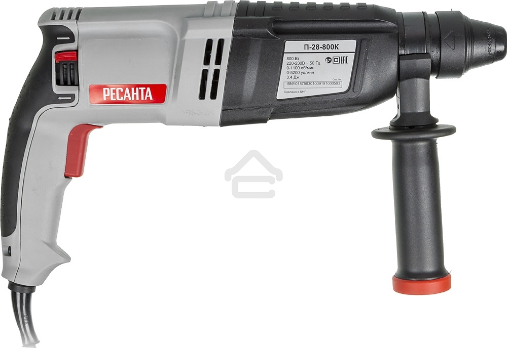 Перфоратор Ресанта П-28-800К SDS-plus уд.:3.4Дж 800Вт (кейс в комплекте)