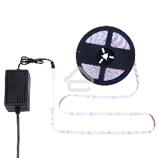 Комплект светодиодной ленты 5 м с блоком питания IP65, холодное белое свечение 6500 К LAMPER