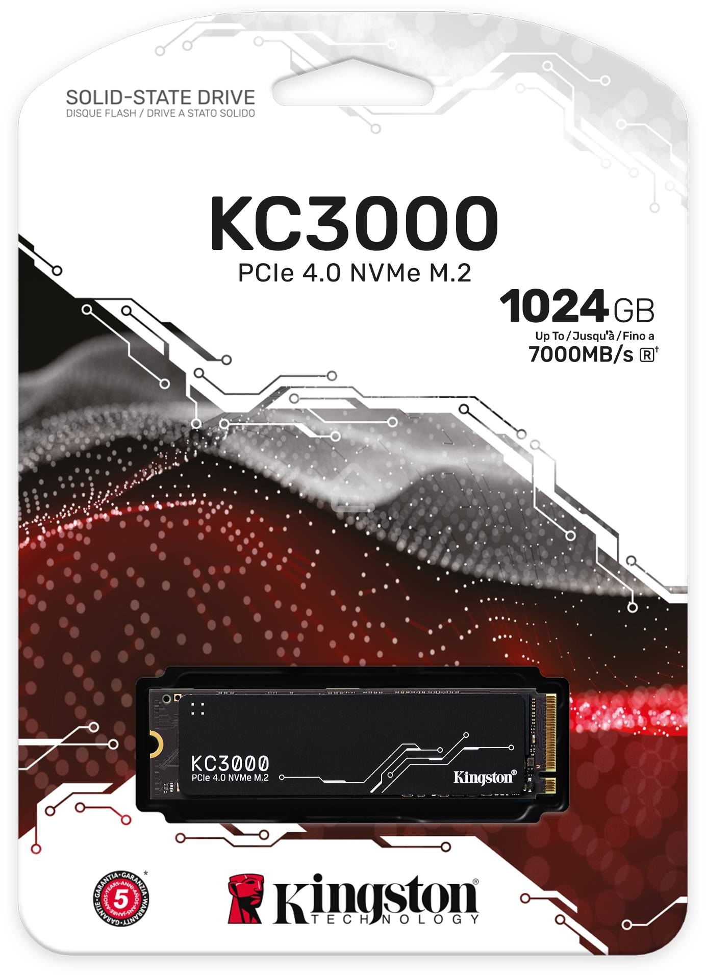 Накопитель SSD Kingston KC3000, 1Tb, M.2 2280, PCIe 4.0 x4, R/W 7000/6000, с радиатором.