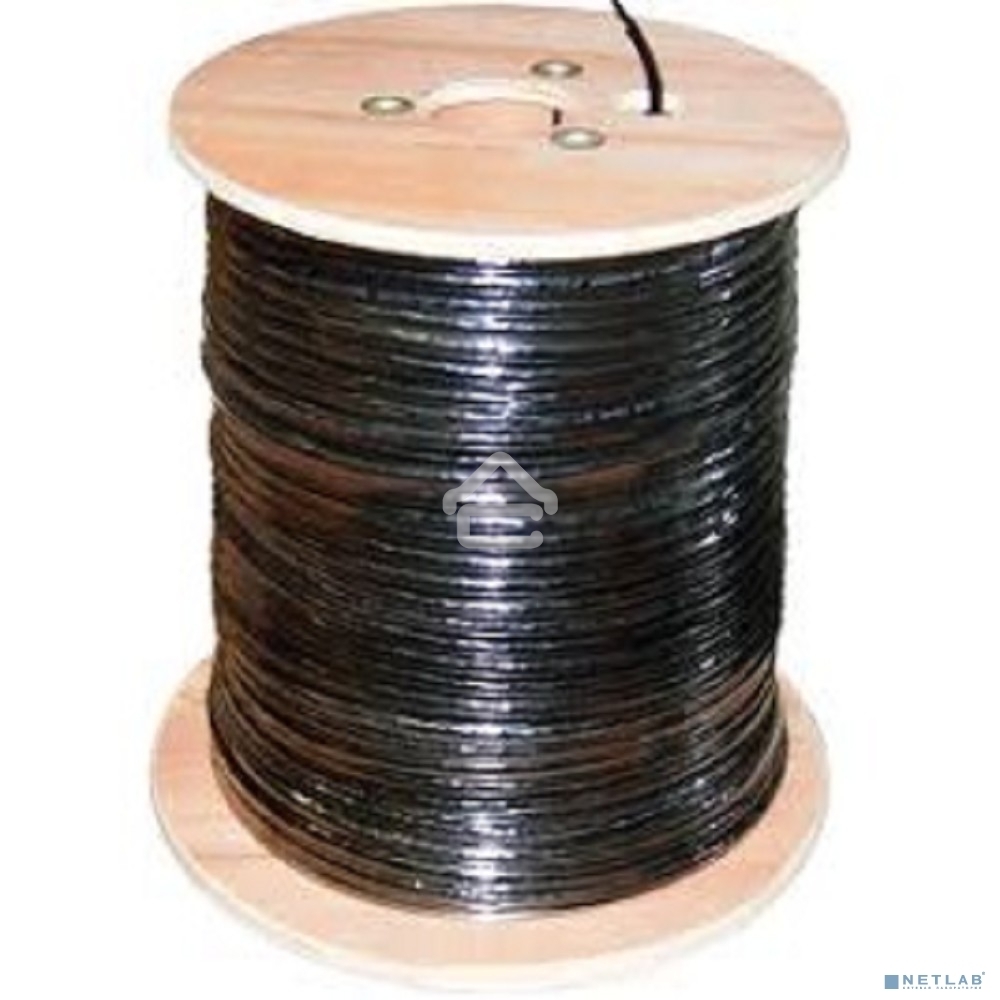 Кабель витая пара Rexant F/UTP, cat.5e, PE, 4PR, 24AWG, внешний, черный, с тросом, 305 м