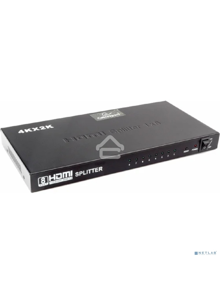 Разветвитель HDMI Cablexpert DSP-8PH4-03, HD19F/8x19F, 1 компьютер => 8 мониторов, Full-HD, 3D, 1.4v, каскадируемый