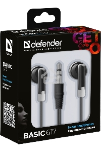 Наушники вставки Defender Basic 617 черный