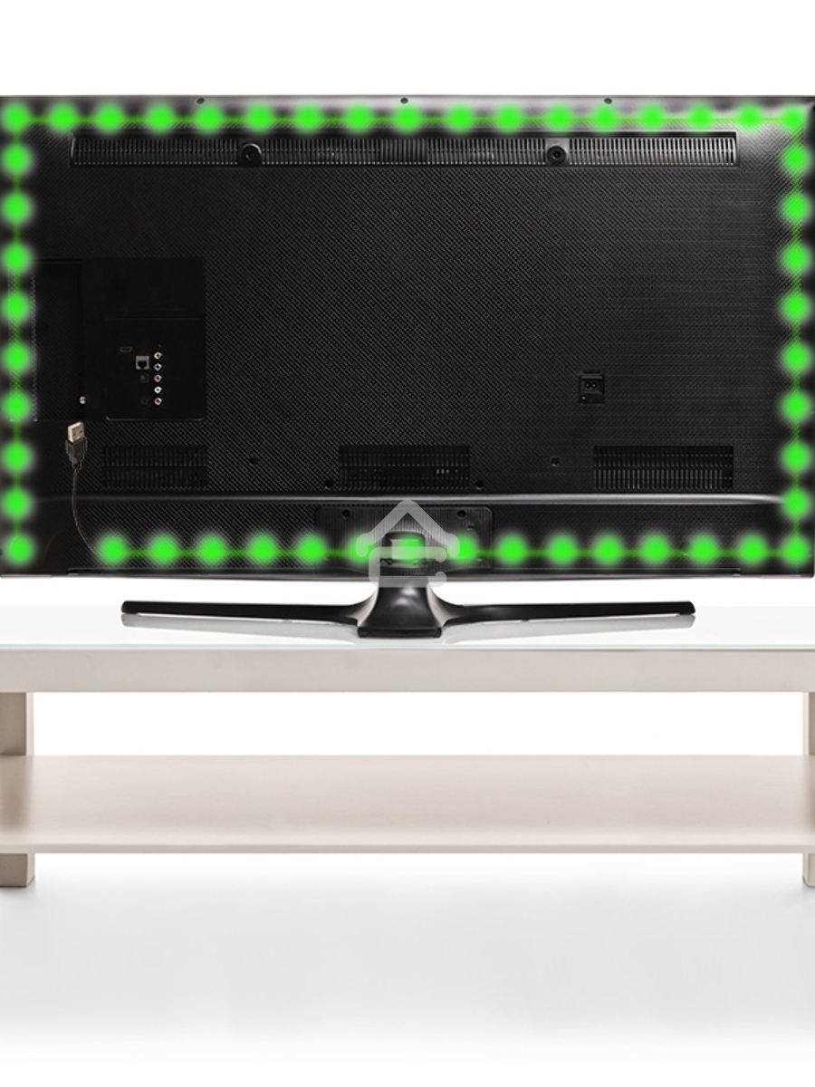 Лента LED с USB коннектором 5 В, 8 мм, IP65, SMD 2835, 60 LED/m, цвет свечения зеленый