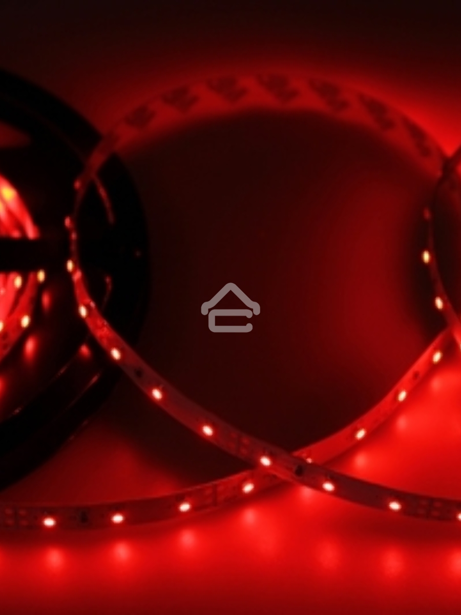 Лента LED открытая, 8 мм, IP23, SMD 2835, 60 LED/m, 12 V, цвет свечения красный