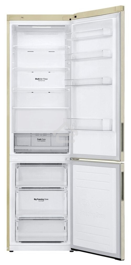Холодильник LG GA-B509CECL бежевый, двухкамерный, 277/107л, морозилка снизу, No Frost