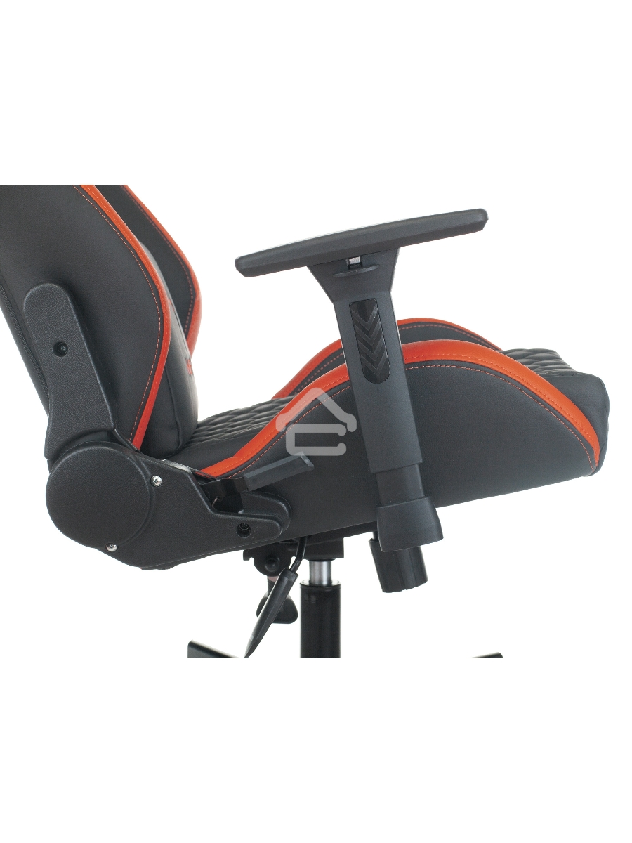 Кресло игровое Knight OUTRIDER черный/красный ромбик эко.кожа с подголов. крестовина металл