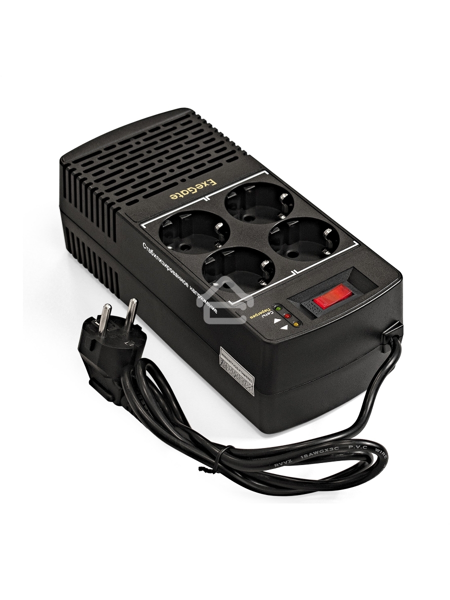 Стабилизатор ExeGate Power AD5000-1200 (1200VA/600W, диапазон 150...280В, 4 евророзетки)