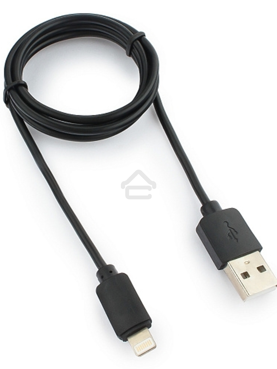 Кабель USB Гарнизон GCC-USB2-AP2-1M AM/Lightning, для iPhone5/6/7, IPod, IPad, 1м, черный, пакет
