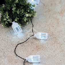 Каскад Lamper Керосиновая Лампа LED 5 м с выносной солнечной панелью 2 м и аккумулятором, IP65, 2 режима работы: мигание и постоянное теплое белое све