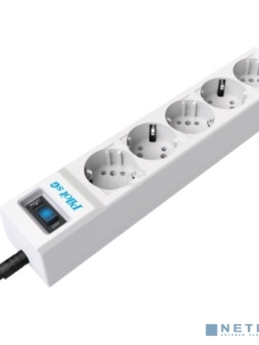 Сетевой фильтр ZIS PILOT Surge protector Pilot SG5 5 outlets (GP), 10A / 2.2kVt, automatic circuit-breaker, 10 m