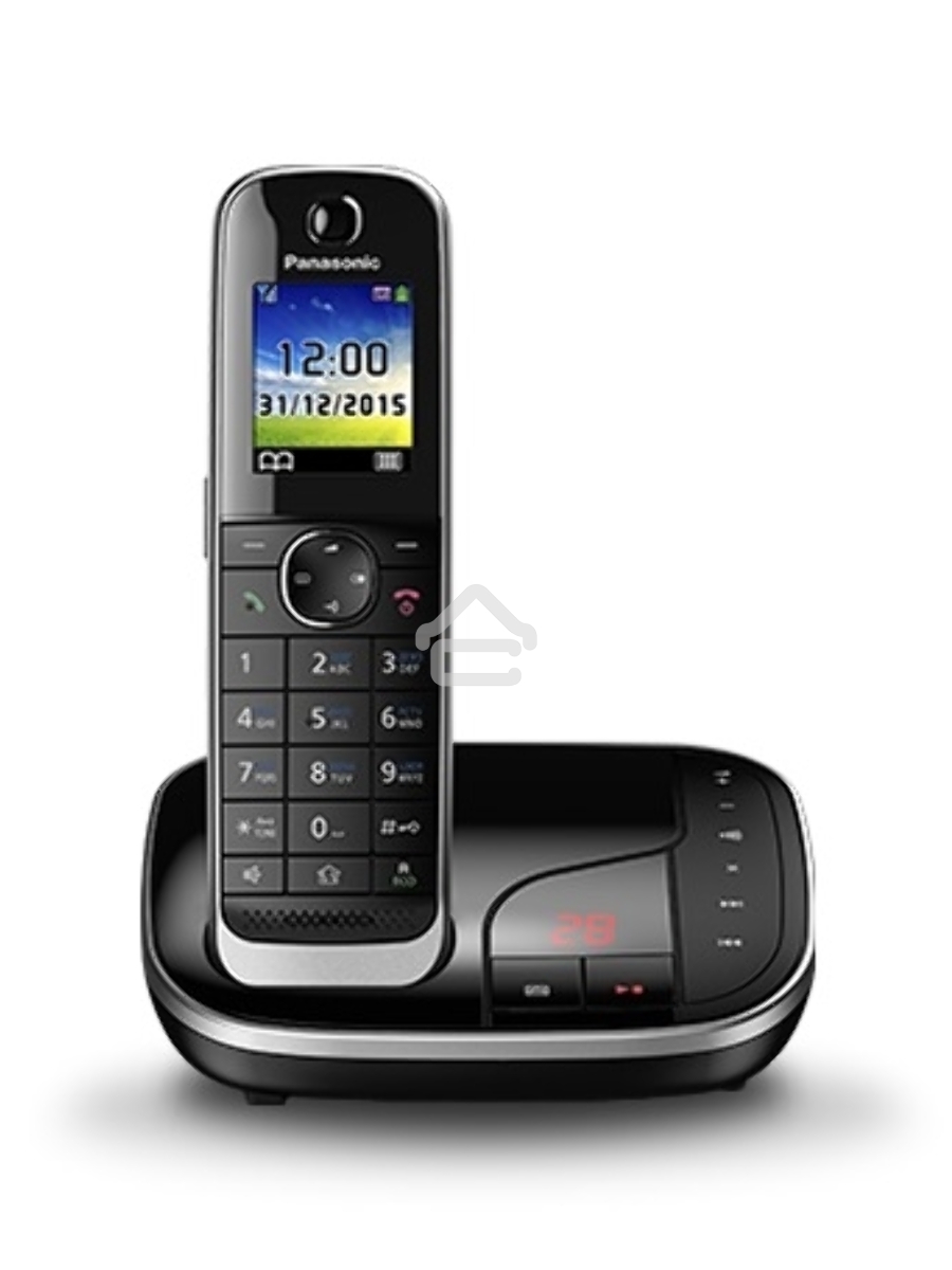 Телефон беспроводной (DECT) Panasonic KX-TGJ320RUB ной, АОН, черный, автоответчик