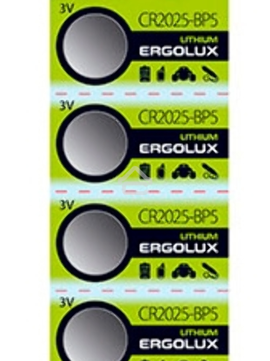 Батарейка литиевая Ergolux CR2032 BL-5 (CR2032-BP5, 3V) (5 шт. в уп-ке)