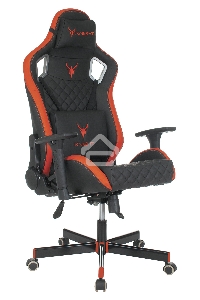 Кресло игровое Knight OUTRIDER черный/красный ромбик эко.кожа с подголов. крестовина металл