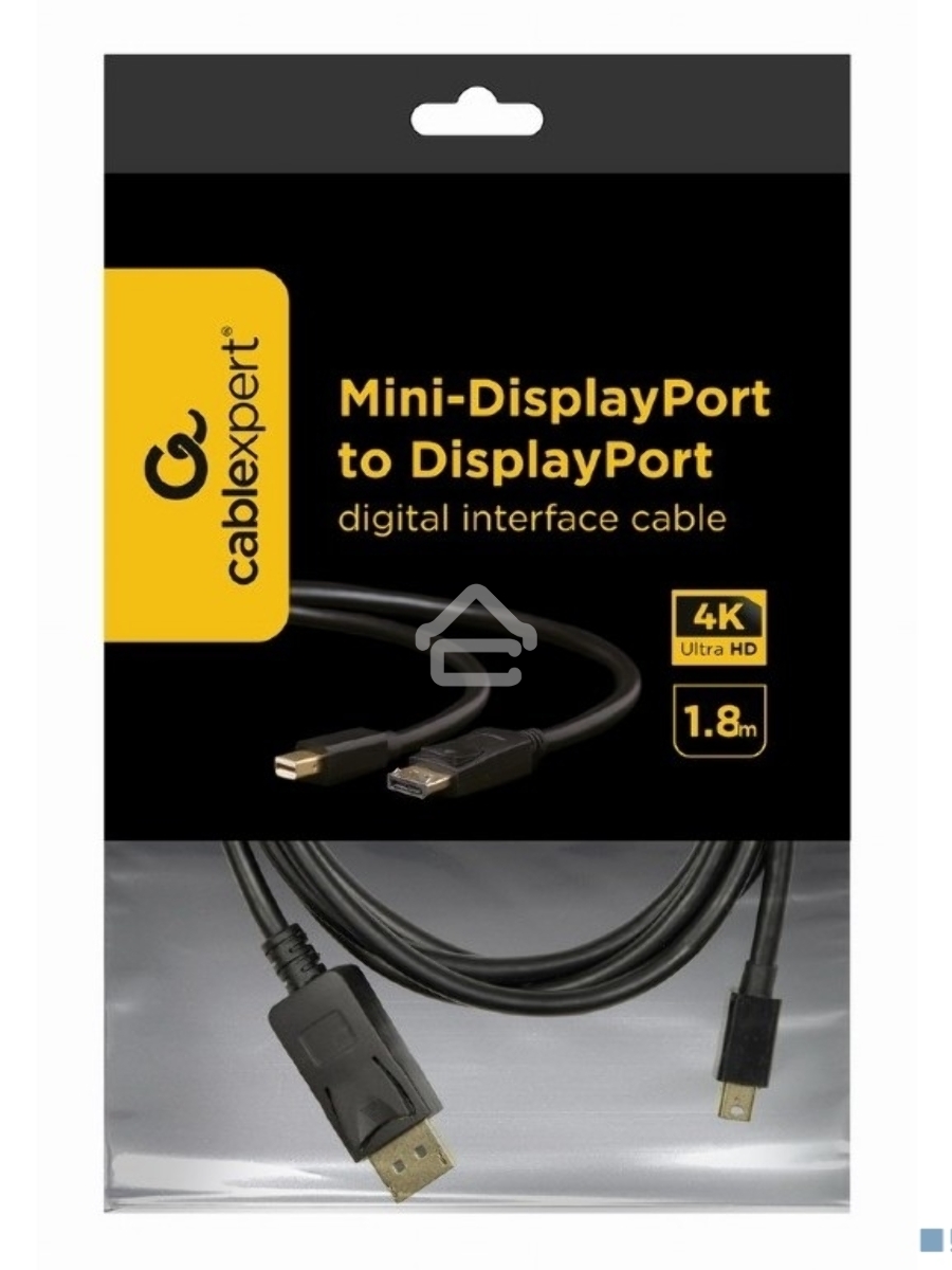 Кабель miniDP<->DP Cablexpert CCP-mDP2-6 , 20M/20M, v.1.2, 4K, 1.8м, черный, позол.разъемы, пакет