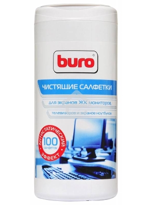 Салфетки Buro BU-Tscreen, 100 шт для экранов мониторов/плазменных/ЖК телевизоров/ноутбуков туба 100шт влажных