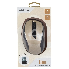 Мышь беспроводная Qumo Office Line M64 золотистый, 1600 dpi, радиоканал, USB, кнопки - 6