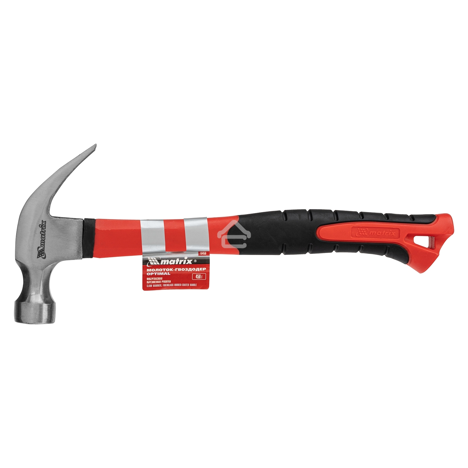 Молоток-гвоздодер Matrix ''optimal'' 450 г, фибергласовая обрезиненная рукоятка