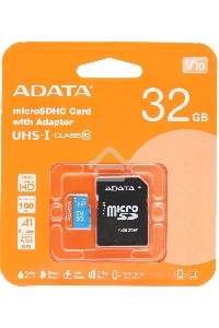 Флеш карта microSD 32GB ADATA microSDHC Class 10 UHS-I A1 100/20 MB/s (SD адаптер)