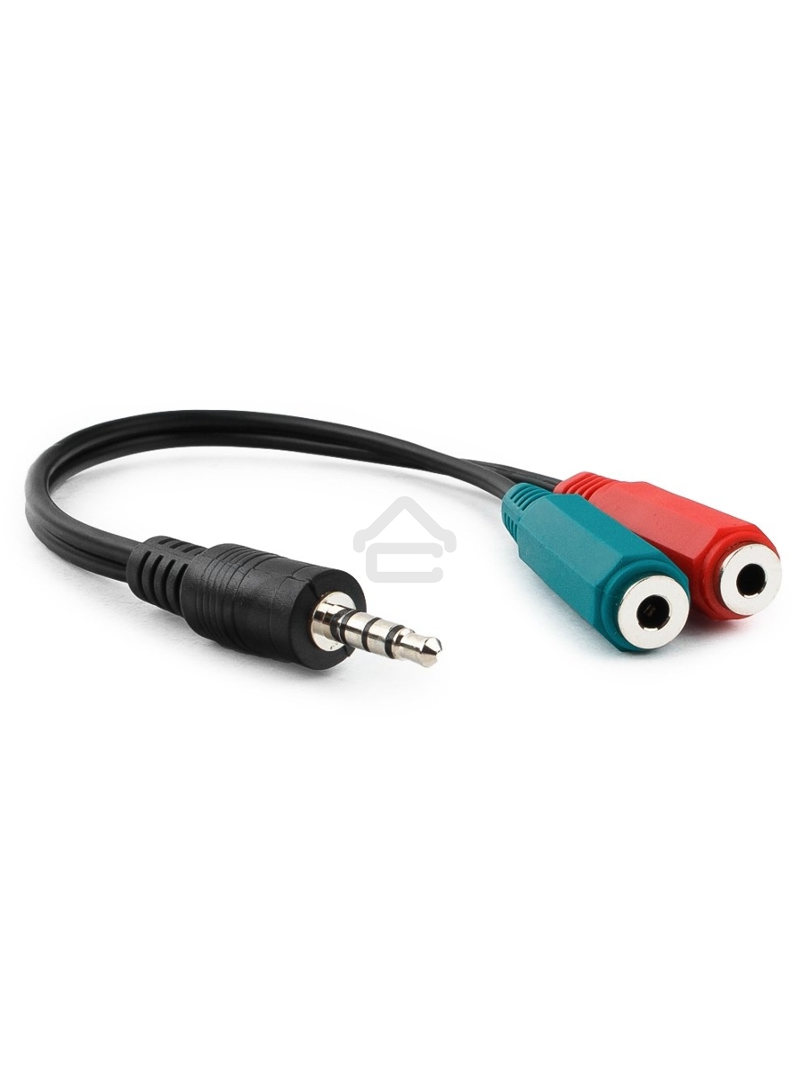 Кабель аудио сигнала Gembird Jack3.5 4pin->Jack3.5 стерео + 3.5 микрофон моно, длина 20с, черный