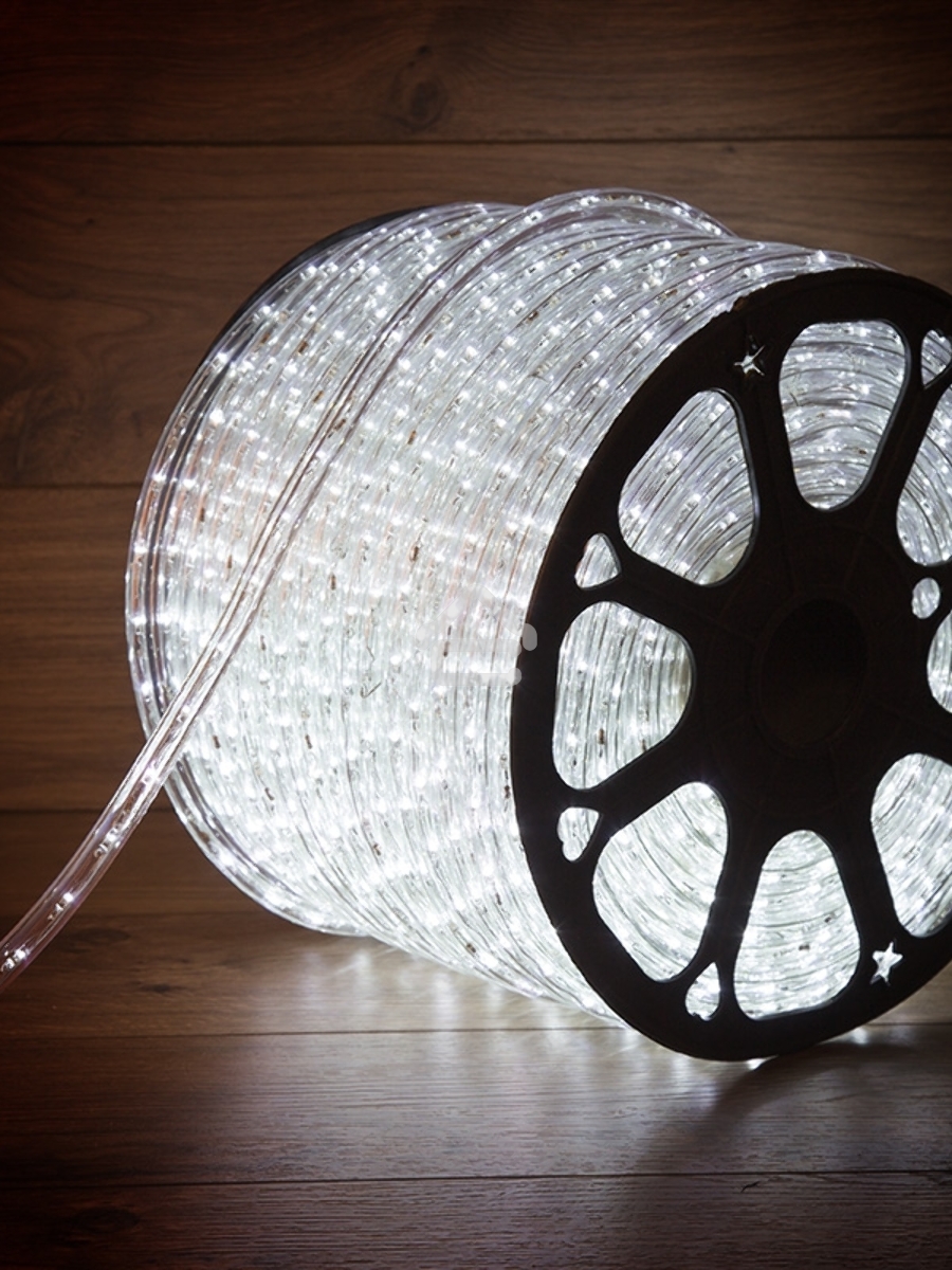 Дюралайт LED, эффект мерцания (2W) - белый, 36 LED/м, бухта 100м