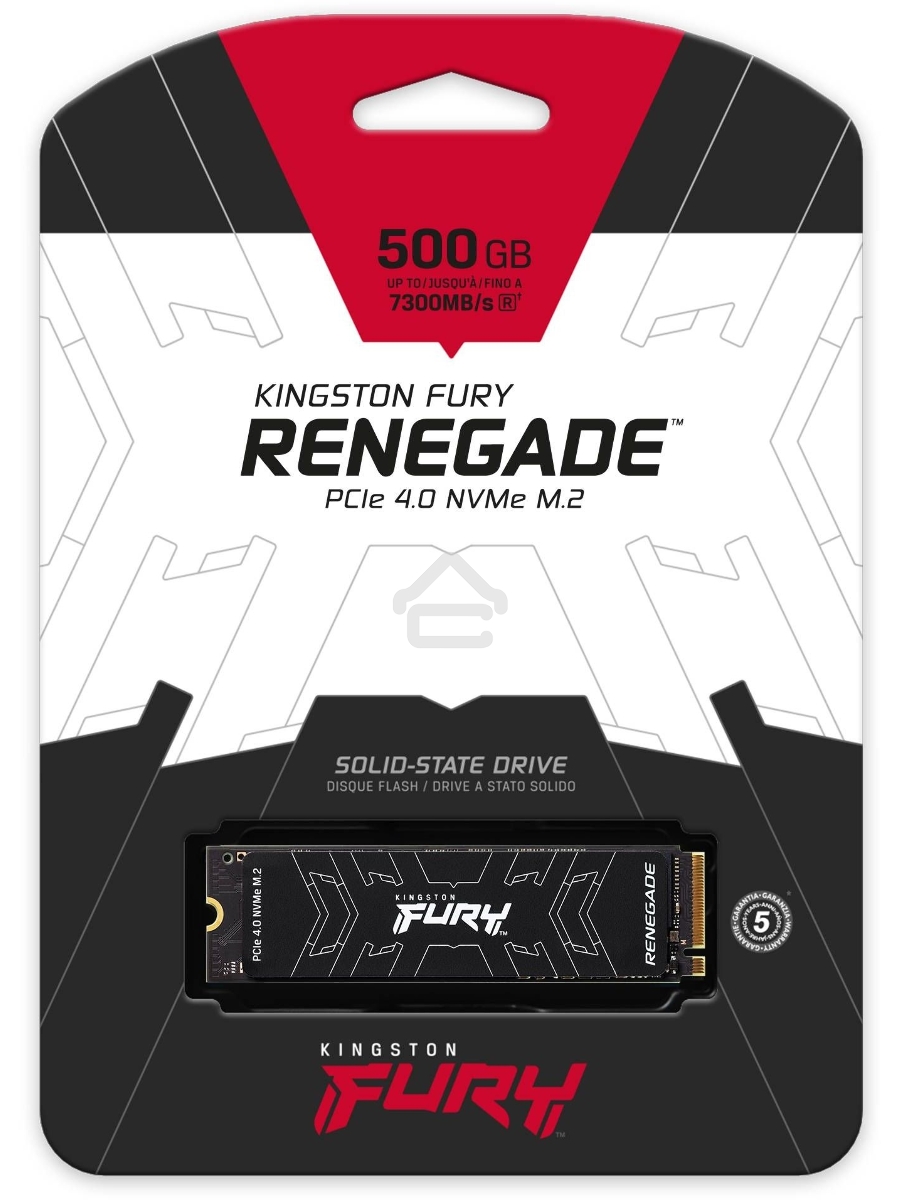 Накопитель SSD Kingston Fury Renegade, 500Gb, PCIe 4.0 x4, M.2 2280, NVMe, R/W 7300/3900, с радиатором