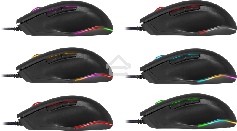 Мышь проводная Defender Wolverine GM-700L черный, 12800 dpi, USB, кнопки - 7