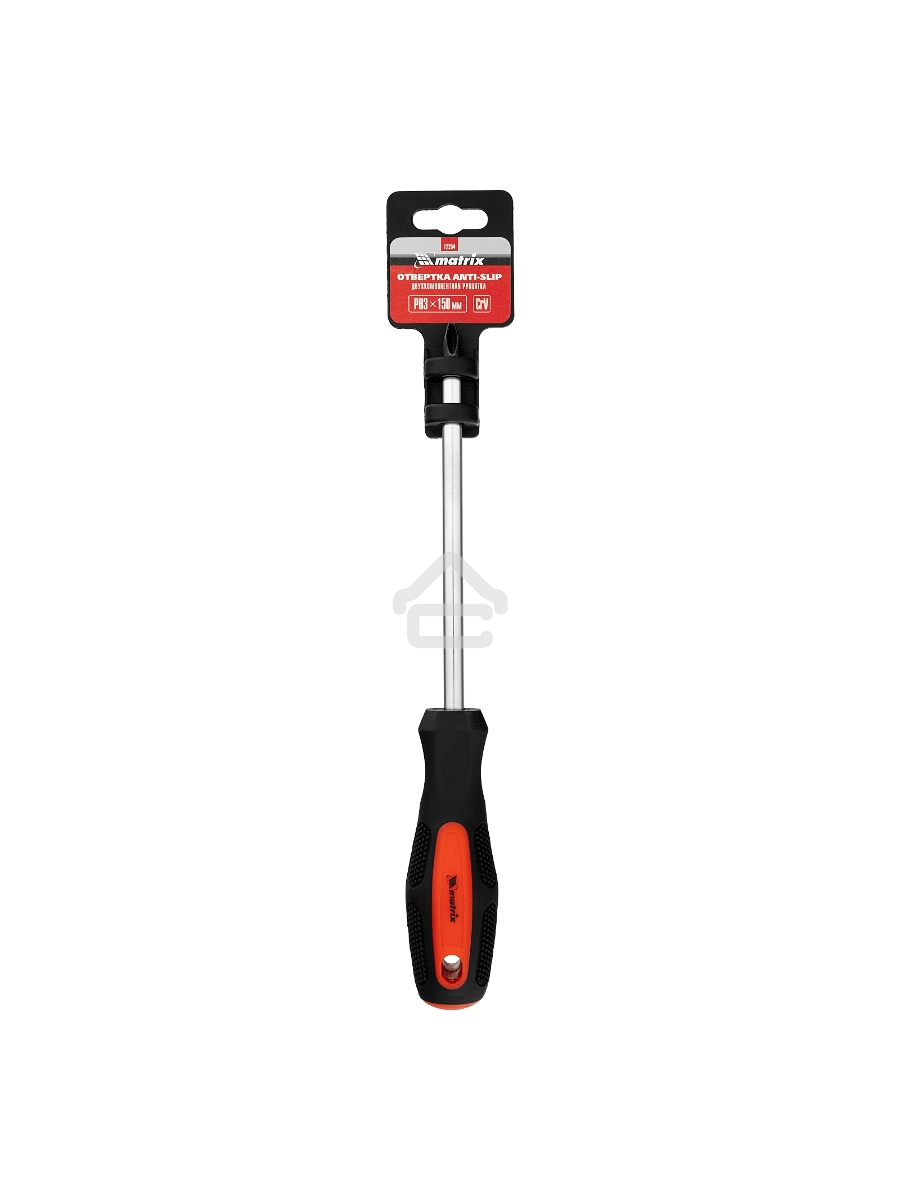 Отвертка Anti-Slip, PH3 х 150 мм, CrV, двухкомп. рукоятка Matrix