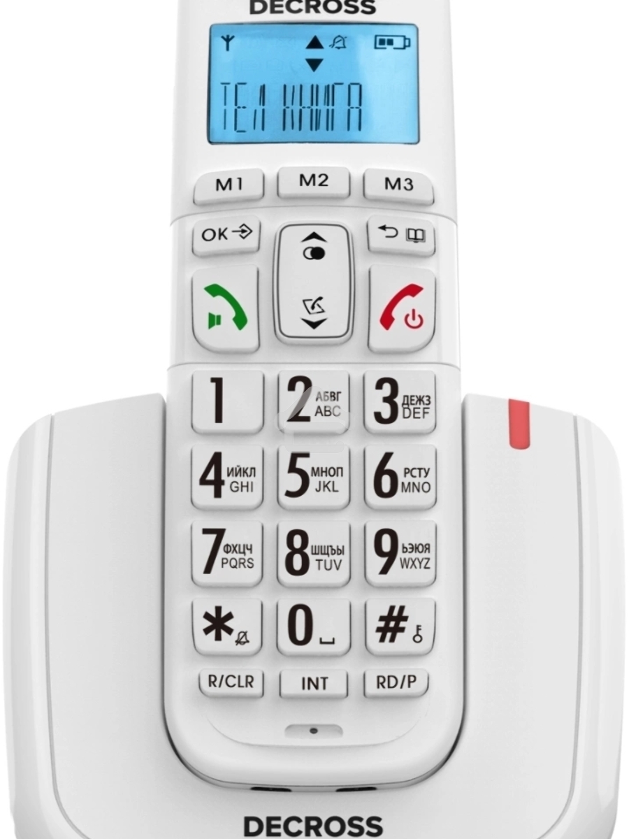 Р/Телефон Dect Decross DC1014 белый АОН