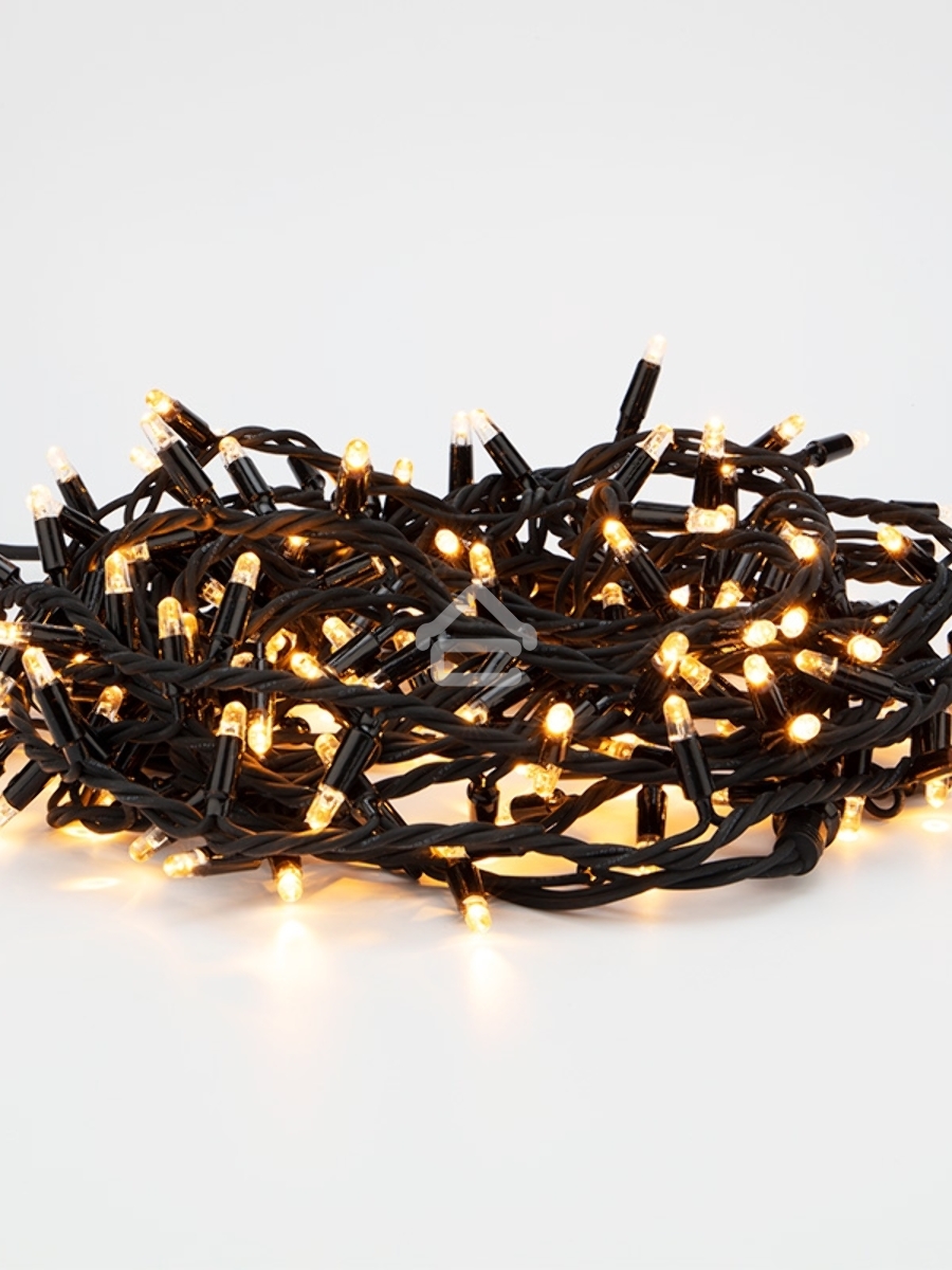 Гирлянда модульная «Дюраплей LED» 10 м, 200 LED, черный каучук, цвет свечения теплый белый NEON-NIGHT