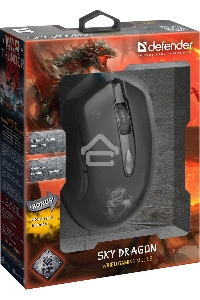 Мышь проводная Defender Sky Dragon GM-090L черный, 3200 dpi, USB, кнопки - 6