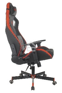 Кресло игровое Knight OUTRIDER черный/красный ромбик эко.кожа с подголов. крестовина металл