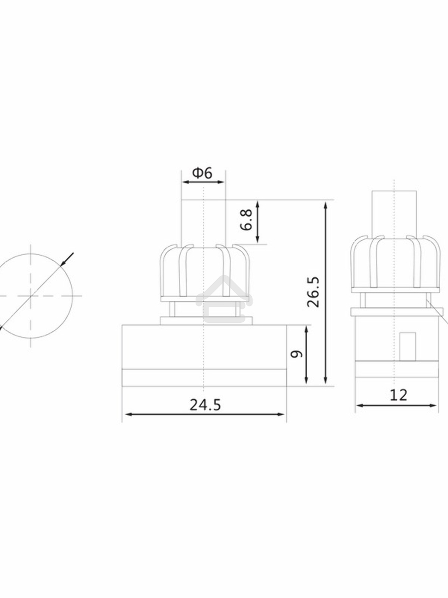 Выключатель-кнопка 250V 1А (2с) ON-OFF белый (для настольной лампы) Rexant