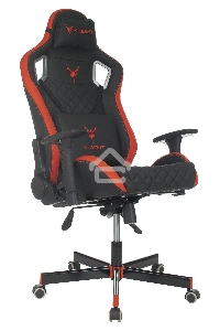 Кресло игровое Knight OUTRIDER черный/красный ромбик эко.кожа с подголов. крестовина металл