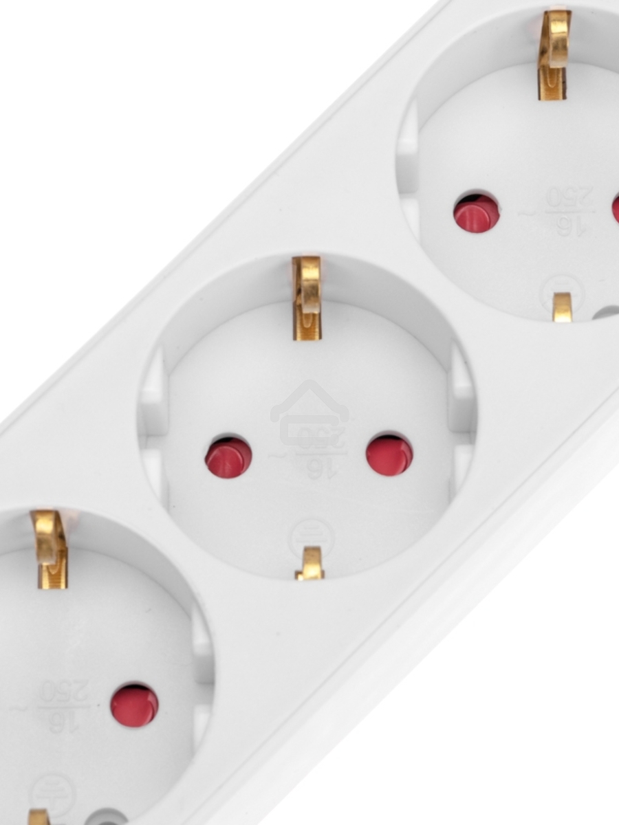 Удлинитель STANDARD 3 гнезда, 5м, 3х1,0мм², с/з, с выключателем, 2 USB, белый Rexant