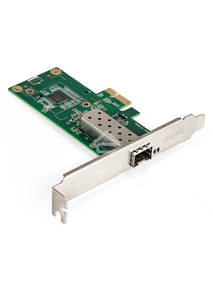 Сетевой адаптер ExeGate EXE-i210-F1 (PCI-E x1 v2.0, порт 1xSFP (медный), 10/100/1000Mbps, Gigabit Server NIC Intel Chipset I210-F1)