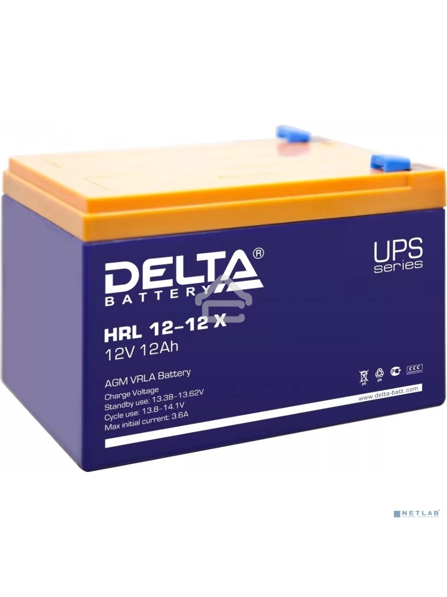 Батарея Delta HRL 12-12 X (12А\ч, 12В) свинцово- кислотный  аккумулятор