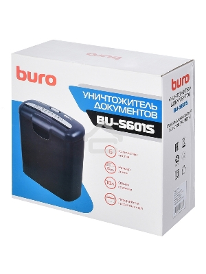Шредер Buro Home BU-S601S (секр.Р-1)/ленты/6лист./10лтр./пл.карты