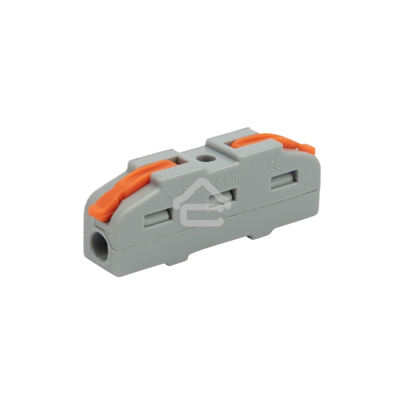 Соединительная клемма многоразовая проходная 1 полюс, серая (0,08-4 мм²) (50 шт./уп.) Rexant