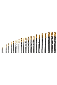 Набор сверл по металлу, 1-13 мм, HSS-Tin, Golden Tip, 25 шт  Denzel