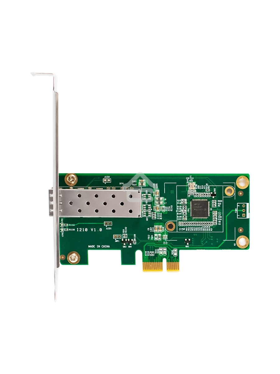 Сетевой адаптер ExeGate EXE-i210-F1 (PCI-E x1 v2.0, порт 1xSFP (медный), 10/100/1000Mbps, Gigabit Server NIC Intel Chipset I210-F1)