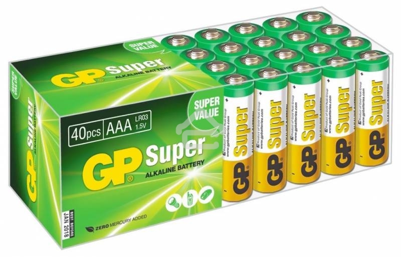 Алкалиновые батарейки GP Super Alkaline G-Tech 24А ААA - 40 шт. в пленке