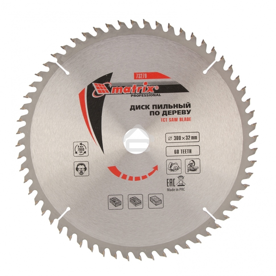 Пильный диск по дереву Matrix, ф300 х 32 мм, 60 зубьев