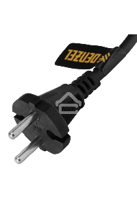 Шнур сетевой Energy Series, ПВС, 3 м, 2х1,5 мм, с неразборной вилкой, черный Denzel